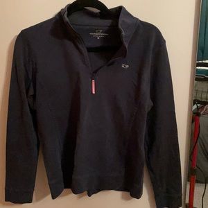 Navy blue vineyard vines 3 three quarter zip pull over